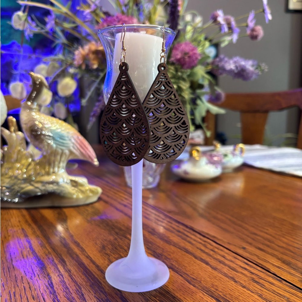 Elegant Brown Teardrop Earrings